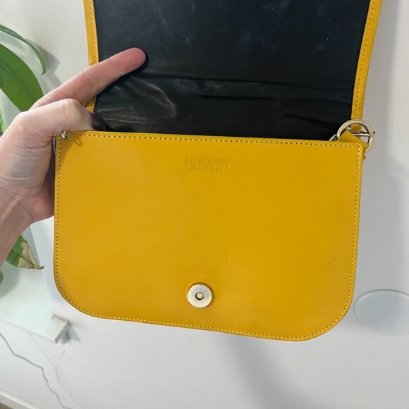 Steve Mono Artisan Yellow Leather Crossbody Bag - Picture 3 of 5